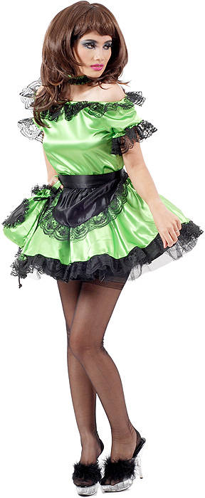 emerald green satin french maid 5